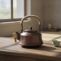 Copper Tea Kettle Traditional Tea Kettle with Wrapped Handle Compact for Teahouse