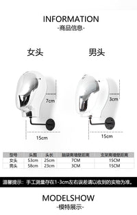 Wall-Mounted Head Display Stand for Hats