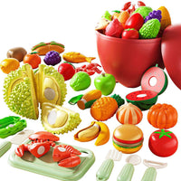 Fruit Cutting Toy Set with Peelable Fruits for Kids