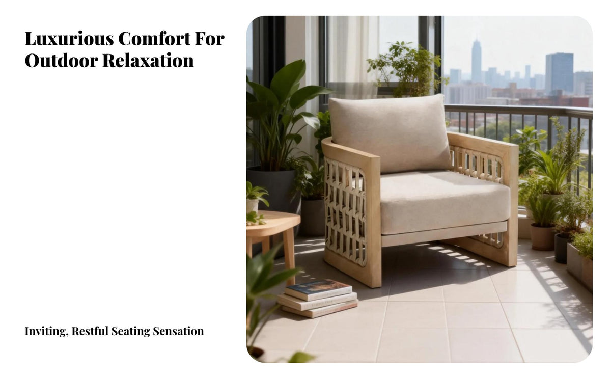 4 Pieces Nordic Design 4-Piece Wood Frame Seating Group Weather-Resistant Outdoor Furnishing Water Outdoor seating ensemble Contemporary aesthetic for guest services Businesses, property owners, Families, Balcony, Courtyard, Terrace, Backyard