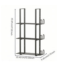 Wall-Mounted Storage Rack Vertical Three-Tier Storage Rack Compact for Bathrooms