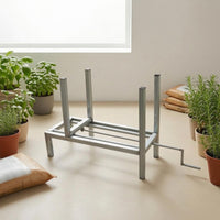 Adjustable Vegetable Tying Rack tubulars Steel Metal Vegetable Bundler Open-Bottom Design Crank-Adjust Bundling Stand