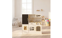 Wooden Play Kitchen with Refrigerator Toy Kitchen Set for Children, Classroom
