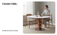 Space-Saving Round Pedestal Table Nordic Design circular table with Tripod Base Modern design Household Furniture Minimalist for Small Apartment Dwellers, Families, Homeowners, Dining Room, Home, Kitchen, Morning Dining Corner