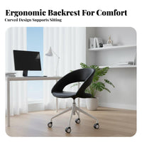 Petal-Shaped Rolling Chair Nordic Aesthetic Petal Back Rolling Chair