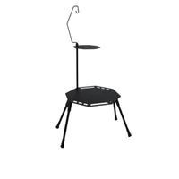Height-Adjustable Octagonal Table with Lamp Stand Aluminum Camping Table with Lantern Pole Collapsible Long-Lasting for Backpackers