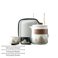 Portable Ceramic Travel Tea Set, Kung Fu Teapot, Infuser Mug
