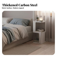 Space-Saving Narrow Two-Tier End Table Minimalist Design Multi-Level Stand exposedShelf Design Nightstand Modern Vibe for Apartment Dwellers, Students, Homeowners, Small Areas, Dorm Room, Hallway, Downice