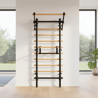 Sturdy Nordic Ladder with Pull-up Bar Space-Saving Wall Ladder with Pull-up Bar Versatile Stall Bars Compact for Home Gym