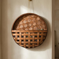 Woven Wall Basket Easy to Hang Round Wall Basket Rustic Charm for Living Room