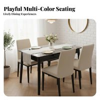 Expandable Rectangular Table with Chairs Expandableable Design Dining Room Set Shiny Finish Space Saving for Families
