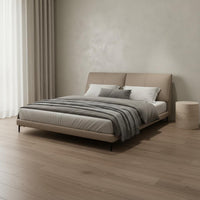 Authentic Leather Bed High-Resilience Foam Filling Elephant Ear Bed for Couples