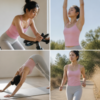 Women's Breathable Yoga Sports Bra Tank Top with Built-in Chest Pad for Running & Cycling