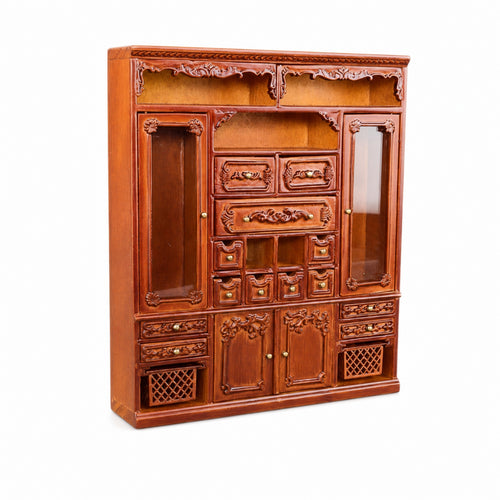 Miniature Cabinet with Mirrors Classic Dollhouse Cabinet Easy Transportation