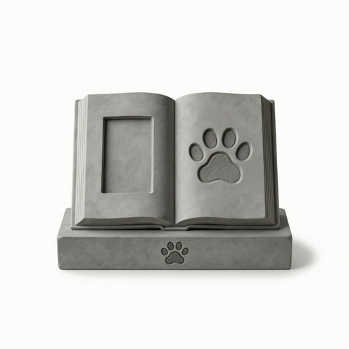 Pet Memorial Stone with Photo Frame Freestanding for Garden, Home
