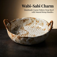 Wabi-Sabi Ceramic Ramen Noodle Soup Bowl