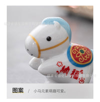 文创 中式杂货 陶瓷创意小马系列桌面装饰品 家居日用工艺小摆件