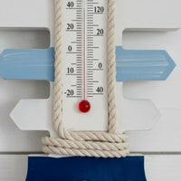 Wooden Marine Skeleton Thermometer Vintage Look Coastal Wall Decor Handmade