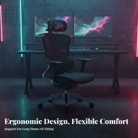 Lumbar Support Ergonomic Gaming Chair Adjustable Height Ergonomic Mesh rotating Chair Highspine Computer Seat Reclining Function for players, Home Workers, StuGermannts, Germansk Work, Study Room