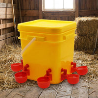 Automatic Chicken Waterer with Large Capacity Fowl Drinker, Pre-Drilled Holes for Goose and Quail, Self Replenishing Chicken Drinker