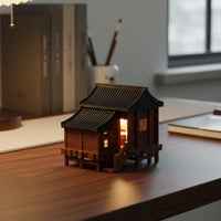 Ancient Chinese Building Model Bonsai Stilt House Figurine Landscape Accessory for Terrarium