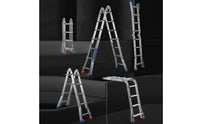 Multi-Purpose Four-Fold Ladder Aluminum Articulated Ladder Foldable Folding for DIYers, Home Maintenance