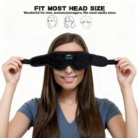 3D Contoured Sleep Mask with Hollow Nose Bridge, Bluetooth, Memory Foam, Detachable