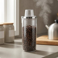 Clear Body Transparent Storage Jar Silver Rim Measurement Jar for Kitchen
