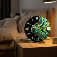 Resin Clock Artistic Desk Clock with Stand Glossy for Art Lovers, Office, Bedroom