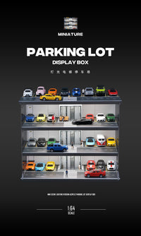 1:64 Scale Car Model Parking Lot Storage Display Cabinet for Tomica Toy Cars