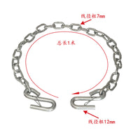Trailer Safety Rope Anti-drop S Hook Chain 1 Meter 3500 lbs Galvanized Hook Rope Auto Modification Parts
