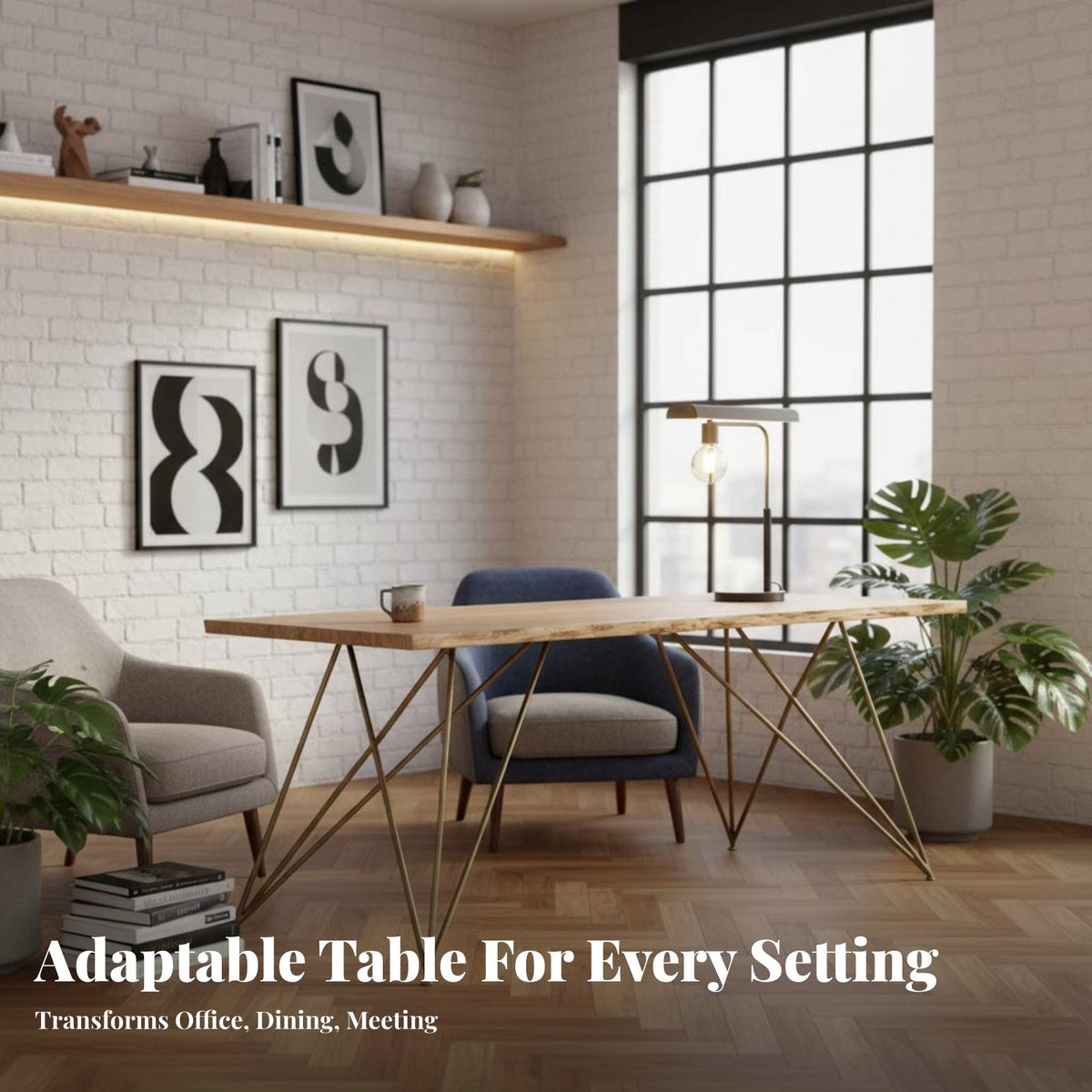 Long Rectangular Meeting Desk Modern Design Long Rectangular Desk Minimalist aesthetic Conference Table for Business groups, Professionals, Coworking Space