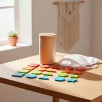 Sensory Wooden Sorting Toy with Storage Box Educational Wooden Sorting Toy Fine Motor Shape Sorter Developmental for Preschoolers
