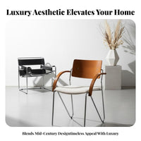 Bauhaus Aesthetic Armchair Upholstered Seat Dining Chair Thickly Padded Vintage Influenced by for Adults, Families, Office