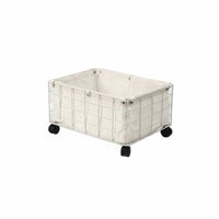 Rectangular Wire Basket Swivel Casters Metal Wire Storage Basket Removable Liner Household Organizer for Organizing Toys, Miscellaneous Goods
