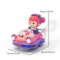 Bumper Car Toy with Spray Interactive Electric Bumper Car Toy Battery Operated Light-up for Children, Playroom, Nursery