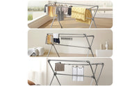 Stainless Steel Clothes Drying Rack Freestanding Foldable Clothes Drying Rack Folding Adjustable for Apartment