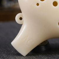 12 Hole Alto, Beginner Ocarina Alto C with Music Score, Ocarina Alto C Gift for Music Lovers, Scratc - White