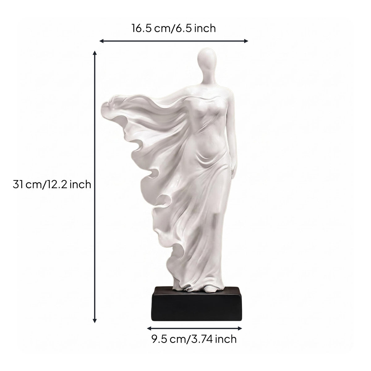 Abstract Woman Figurine Elegant Woman Sculpture Resin for Living Room