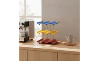 Compact Cup Storage Rack with Wave-Shaped Shelf Horizontal Tumbler Organizer with Wavy Shelves Vertical Tumbler Storage Stand Sturdy for Tea Corner