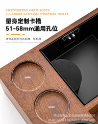 Wooden Multi-Function Coffee Tamper Station with Knock Box