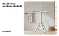 Wheeled Folding Clothes Airer Foldable Garment Stand Collapsible Design