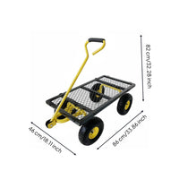Foldable Garden Hauler Padded Grip Outdoor Hauler Black and Yellow