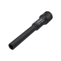 power outlet, 1/2" drive, extended length hex socket, thin wall, suitable for air powered wrenches, auto repair, sturdy duty.