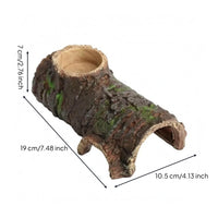 Tree Trunk Hide Natural Look Pet Cave Decor Textured Surface