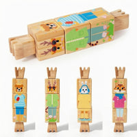 Wooden Rotating Puzzle Toy Cognitive Skills Brain Teaser Toy Tactile for 3+