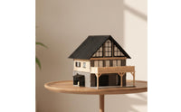 1/64 House Model Featuring a Balcony Architectural Scale Model House Detailed Miniature Villa for Hobbyists, Diorama