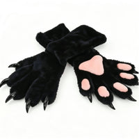 Cosplay Paw Gloves Clawed Paw Gloves with Claws Textured Pile Soft Animal Paws for Furries, Conventions