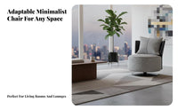 Upholstered Rotating Chair Modern Design Living Room Furniture Ergonomic Design Long-Long-Lastinging Frame for Adults, Readers