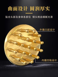Solid Brass Meridian Brush Ring Massage Comb for Body and Head